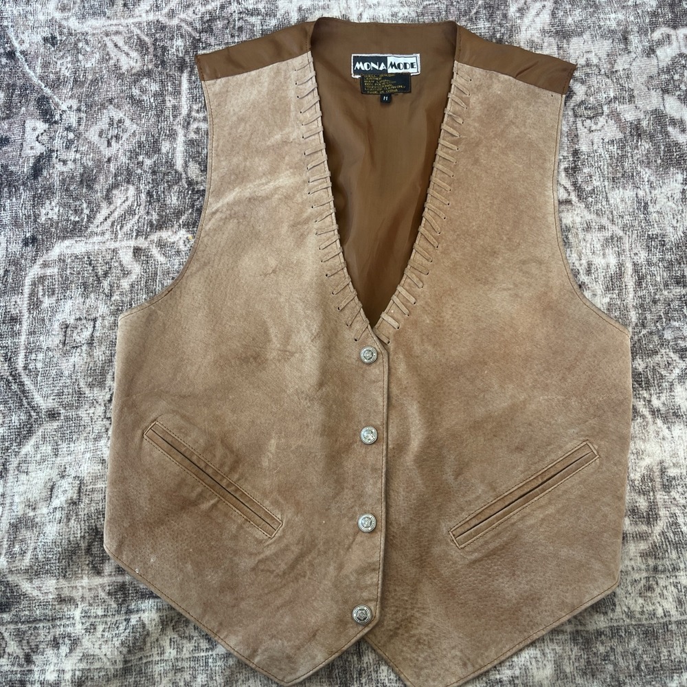 Mona Mode Vintage Leather Vest Medium
